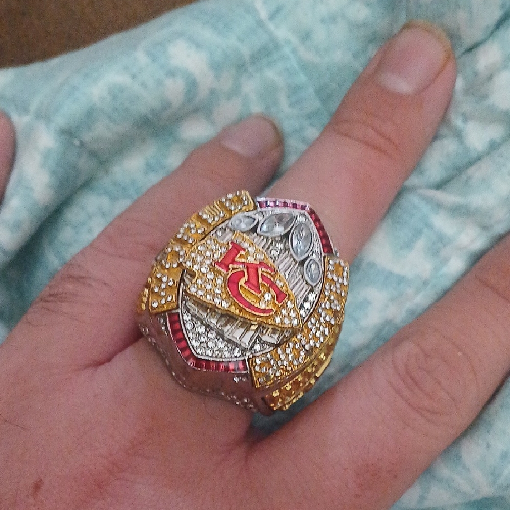 Championship Ring with Red and Gold Accents